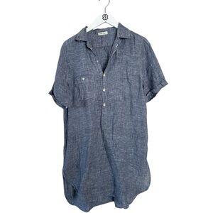Free People x CP Shades Blue Short Sleeve Linen Dress S 🌺